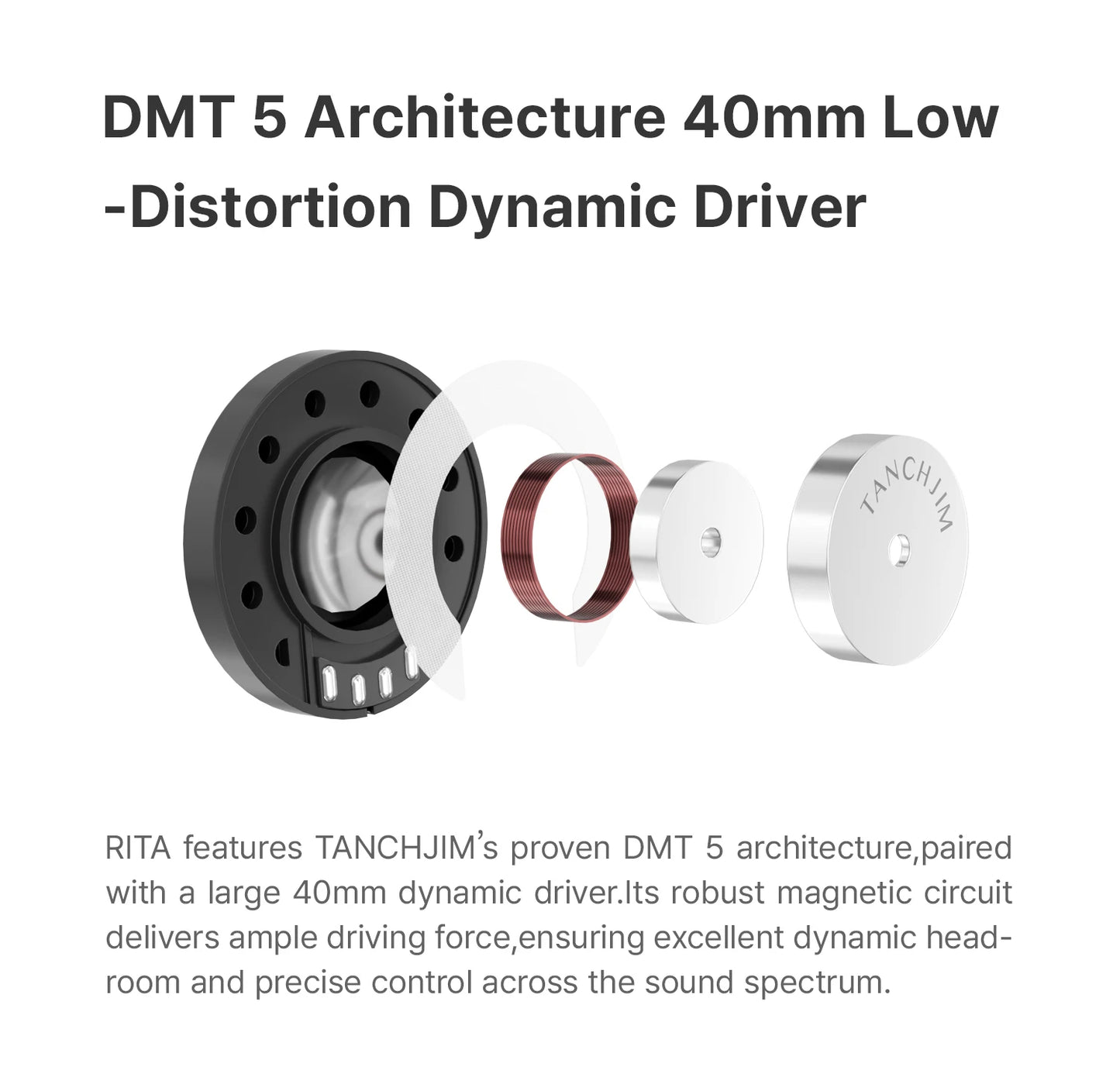 TANCHJIM RITA HiFi Bluetooth Headset Wireless & Wired ANC Headphones, Bluetooth 6.0 LDAC Over-Ear Headphones with 40mm Dynamic Driver, Gaming Headset with ENC & 3.5mm Audio Cable