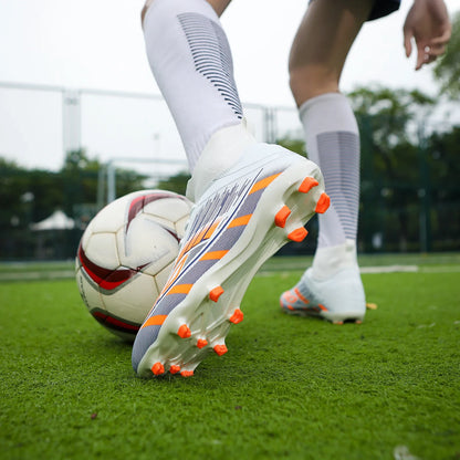 Nouvelles chaussures de football pour hommes, antidérapantes, à la cheville, chaussures de sport TF/FG, chaussures de football professionnelles pour garçons, baskets unisexes confortables