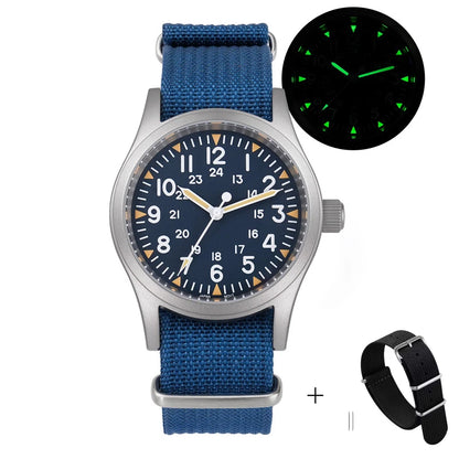 Militado ML05 Vintage Watch VH31 Sweep Second Movement Domed Sapphire Crystal With High Clear AR Coating Luminous 38mm Watches