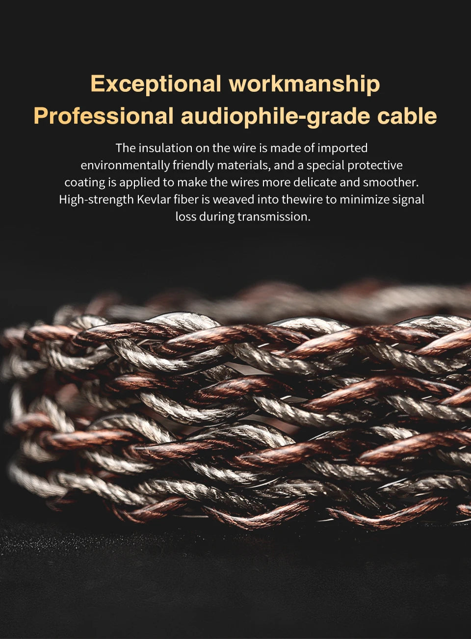 TRN RedChain Upgrade Cable Silver-Plated Copper OFC Copper Earphone Cable with Swappable 2.5mm 3.5mm 4.4mm Connectors for TRN IEM Headphones