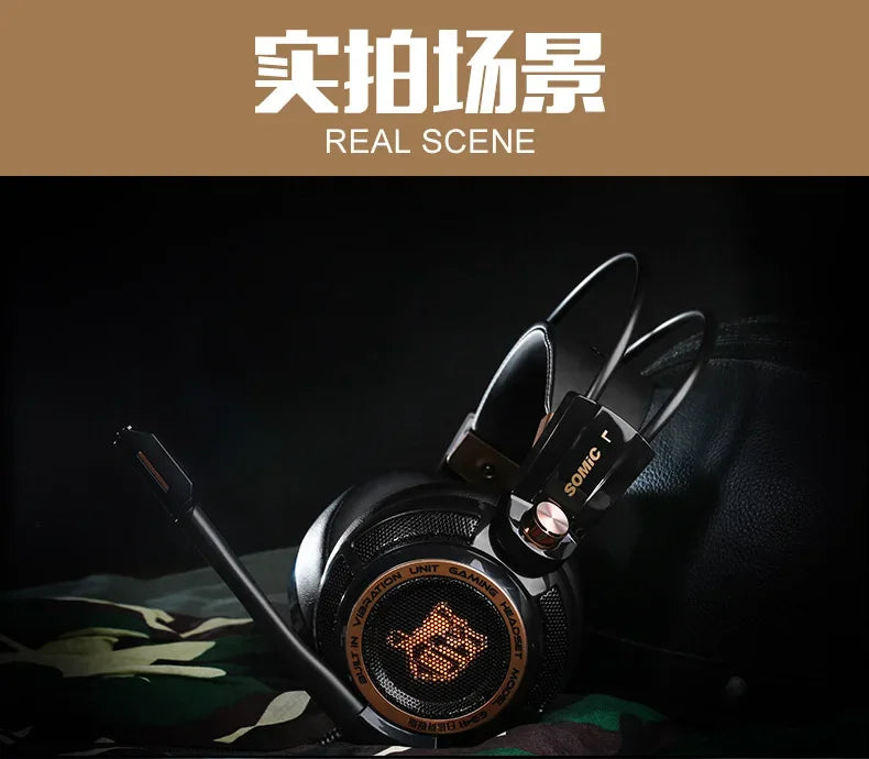 Somic G941 Wired Headphones Gamer Headphone Denoise Gaming Headphone Custom With MicroPhone HeadSets 7.1 Stereo Sound HeadSet