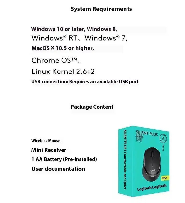 Logitech M330 Professional Office Mouse, Quiet Wireless Ergonomic Mouse, 2.4GHz USB Optical Mouse for Laptop, PC & Desktop