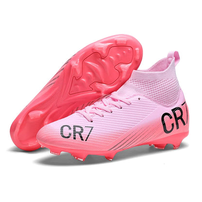 Chaussures de football montantes pour hommes, nouveau design, crampons longs, chaussures de foot d'extérieur