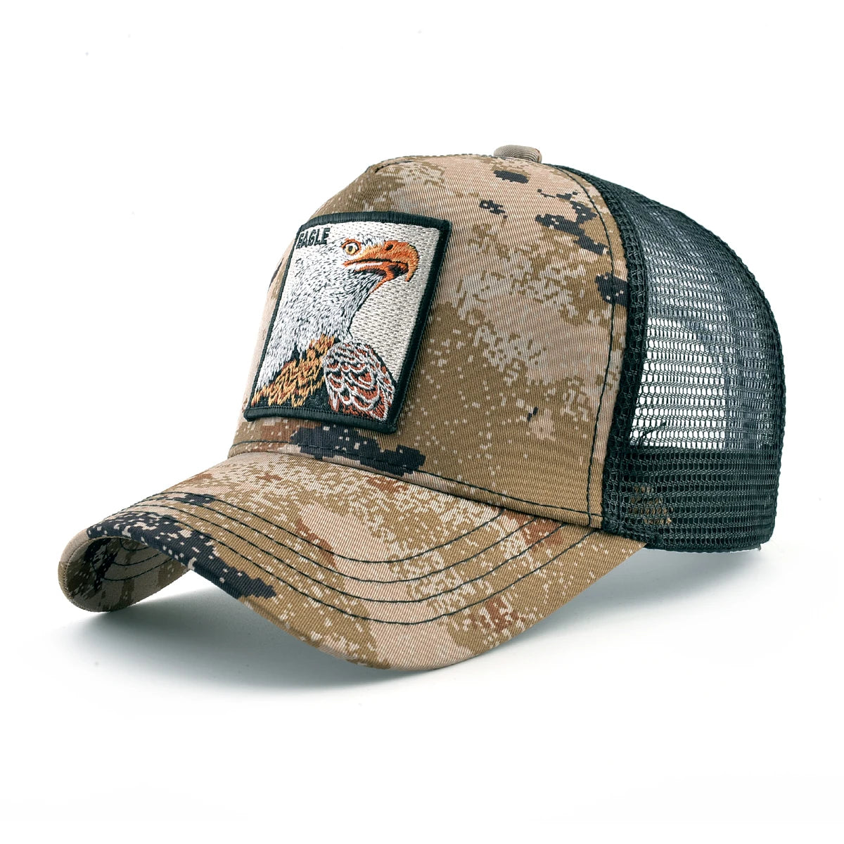 Gorras de camionero de moda con parche bordado de cabra. Gorra de béisbol Snapback «Four Seasons» para hombre y mujer, con visera ajustable.