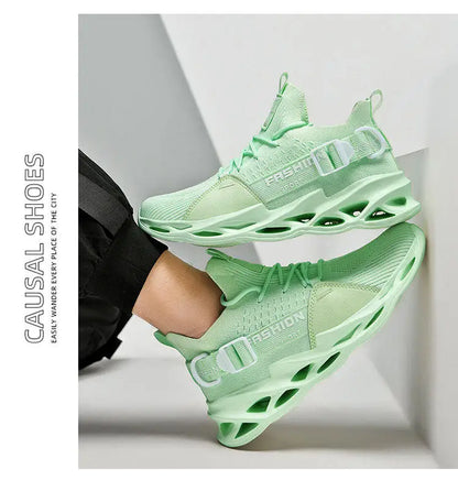 Modische lila Freizeit-Sneaker für Damen und Herren, Blade-Laufschuhe, große Größe 48, leichte, atmungsaktive Sportschuhe für Herren, Mesh-Sneaker