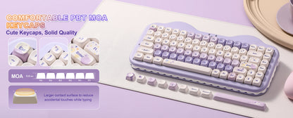 YUNZII C75 Wireless Mechanical Keyboard, 75% Creamy Hot Swap Custom RGB Keyboard, Gasket Cute Cake Design, for Win/Mac/Gaming