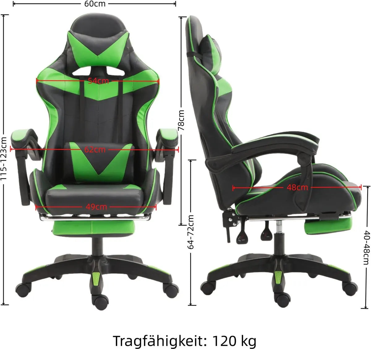 Cadeira gaming Poltrona gaming Cadeira de escritório ajustável em altura com função reclinável ajustável, orelhas de gato e almofadas
