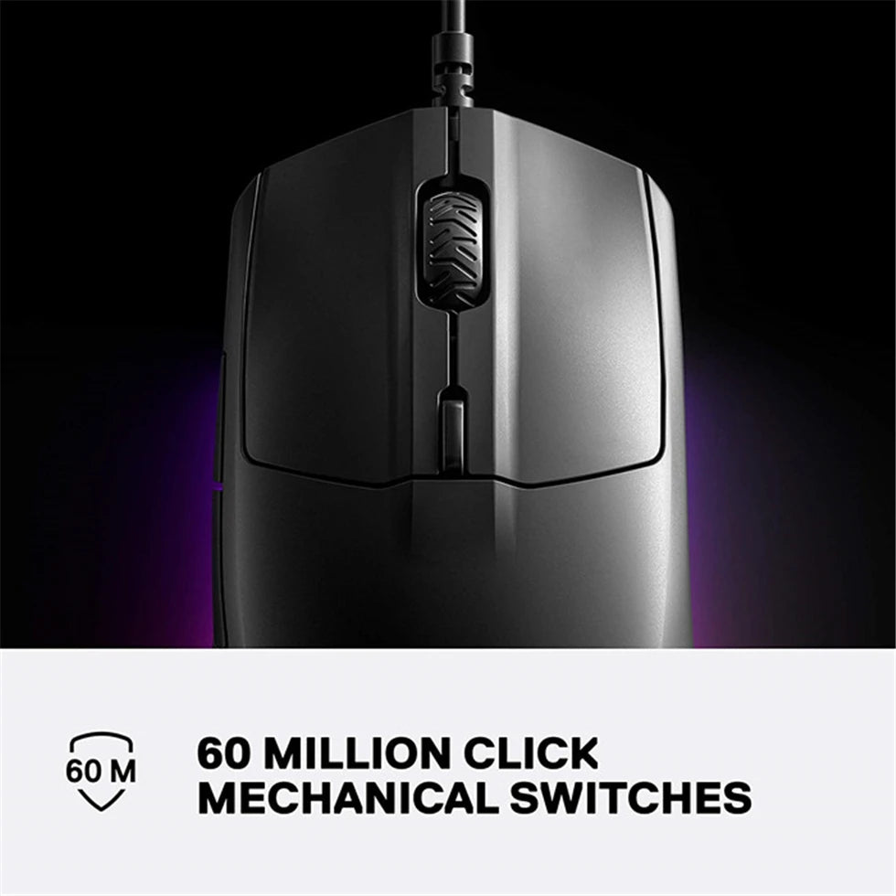 SteelSeries Rival 3 Gaming Mouse with TrueMove Core Optical Sensor, 8,500 CPI, 6 Programmable Buttons, Prism RGB Wired Gaming Mouse