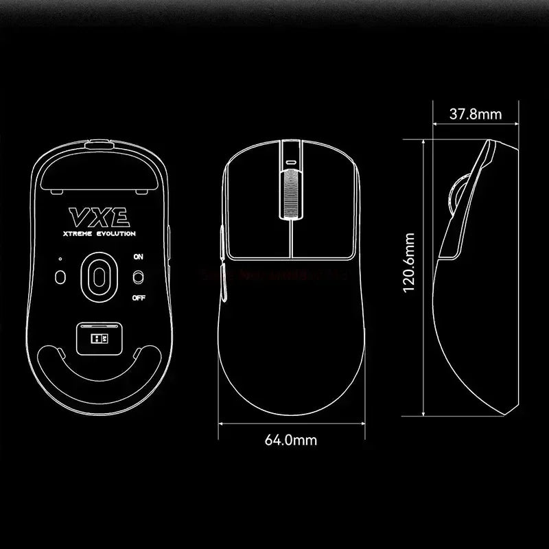 VXE Dragonfly R1 Pro Max Gaming Mouse, Wireless Bluetooth Gaming Mouse with PAW3395 Sensor, Rechargeable Lightweight Ergonomic Esports Mouse