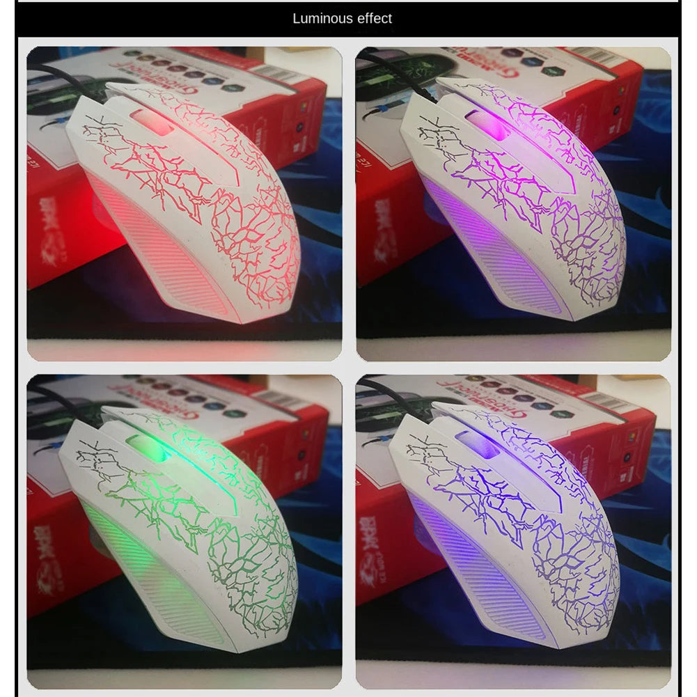 2400 DPI USB žičani gaming miš s LED pozadinskim osvjetljenjem, profesionalni ergonomski gamerski miš za PC, prijenosno računalo i MacBook