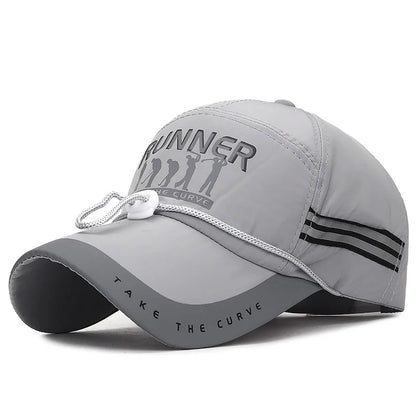 Cappellino da uomo con visiera a punta, regolabile, traspirante, sportivo, a tesa larga, con protezione solare, cappellino da baseball per uomo, cappellino alla moda da ragazzo, cappellino snapback