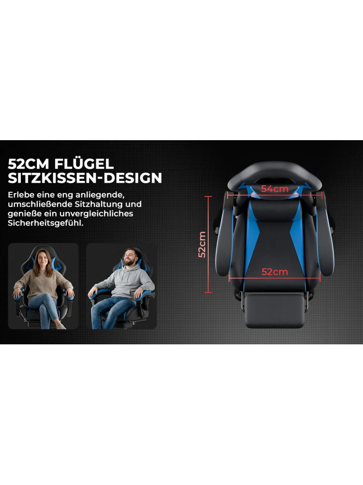 Ergonomic Gaming Chair with Lumbar Support & Headrest, Adjustable Office Desk Chair, 360° Swivel Computer Chair with Breathable Fabric