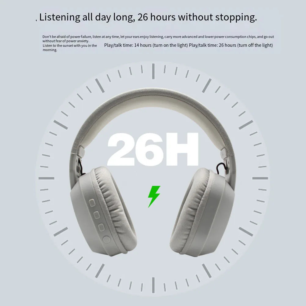 B500 RGB Wireless Gaming Headset Bluetooth 5.4 Noise Cancelling Headphones with Mic, 60H Playtime, HD Stereo Sound for PC, Mobile & Console Gaming