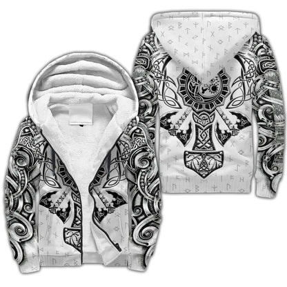 Odin Raven Fenrir Wolf Tattoo 3D Printed Mens Winter Thicker Zip Hoodie Unisex Casual Hooded Tracksuit Warm Fleece Jacket KD18
