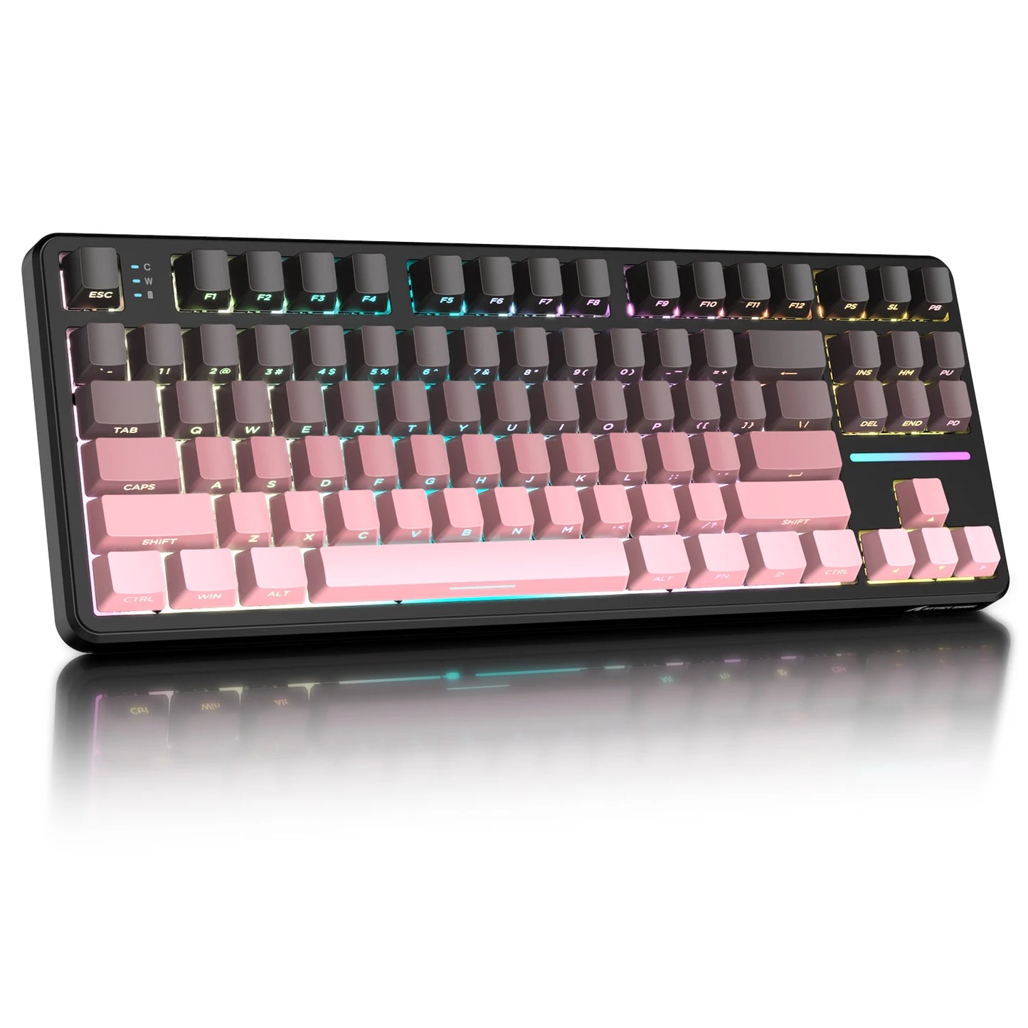 ATTACK SHARK X87 kabellose mechanische Gaming-Tastatur, Tri-Mode BT5.0/2.4GHz/USB-C, Gasket, Hot-Swappable Custom Keyboard, vorglubriziert