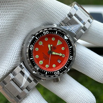 STEELDIVE Popular SD1975 47.5MM Case Red Dial 300M Waterproof AR Sapphire Glass Tuna Dive Mens  NH35 Automatic Watches for You