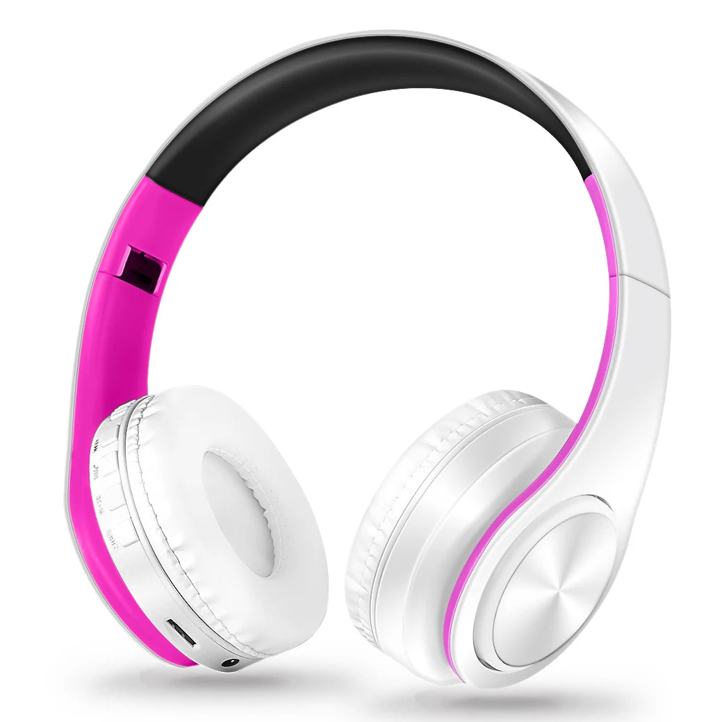 CATASSU Gold Bluetooth Wireless Headphones with Microphone, Stereo Headset, Bluetooth 5.3 Earphones, 40mm HiFi Sound, Foldable Headphones for Android & iOS