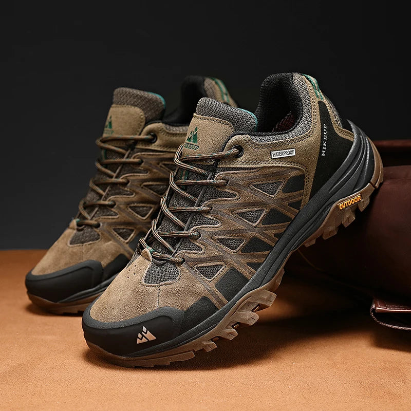 HIKEUP Fashion Outdoor Shoes Hiking Men's Sports Casual Mountain Trekking Boots Camping Sneakers for Men Non-slip Wear-resistant