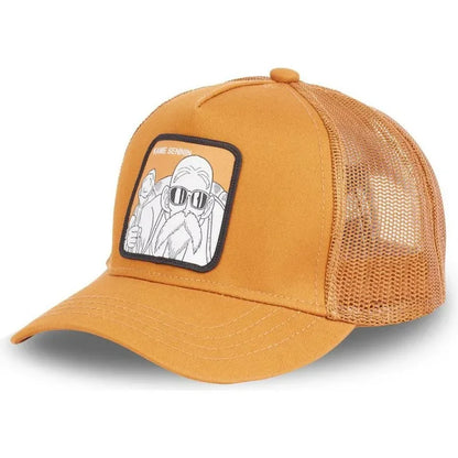 Cappellino da viaggio estivo Dragon Ball Buu Goku per uomo, con visiera, ricamo, stile hip-hop, visiera parasole, regolabile, in rete, tipo "trucker"