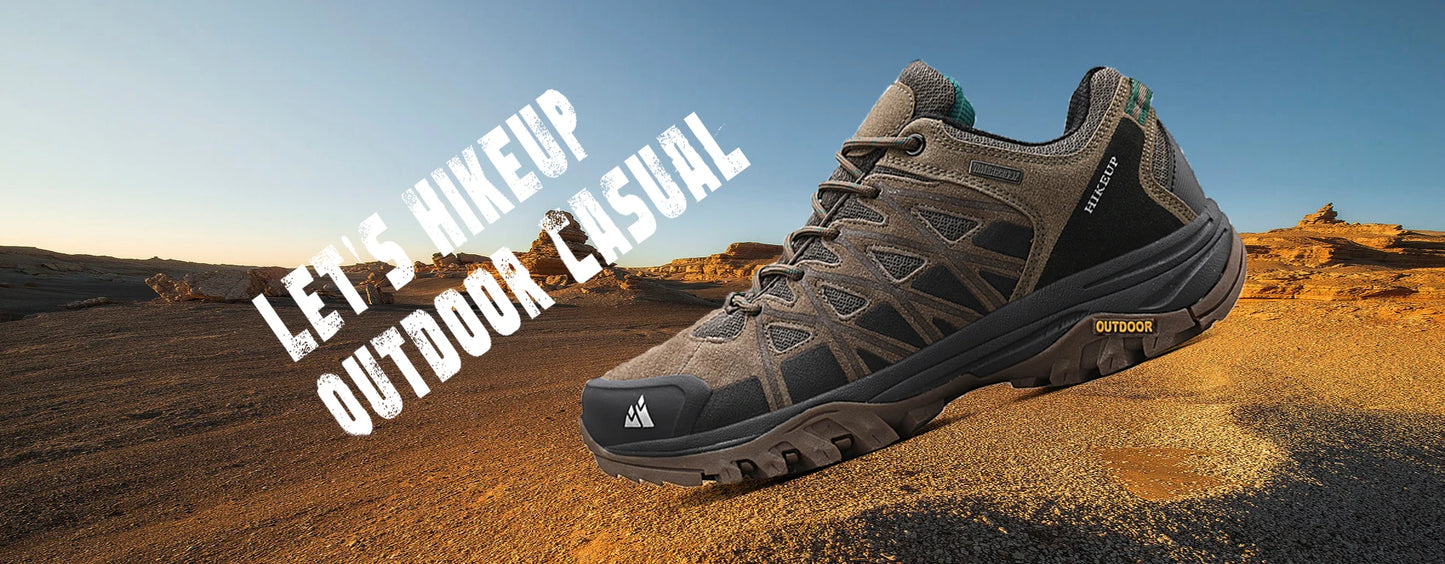 HIKEUP Fashion Outdoor Shoes Hiking Men's Sports Casual Mountain Trekking Boots Camping Sneakers for Men Non-slip Wear-resistant