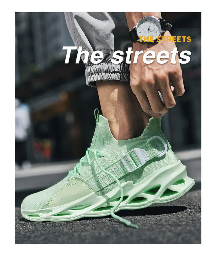 Modische lila Freizeit-Sneaker für Damen und Herren, Blade-Laufschuhe, große Größe 48, leichte, atmungsaktive Sportschuhe für Herren, Mesh-Sneaker