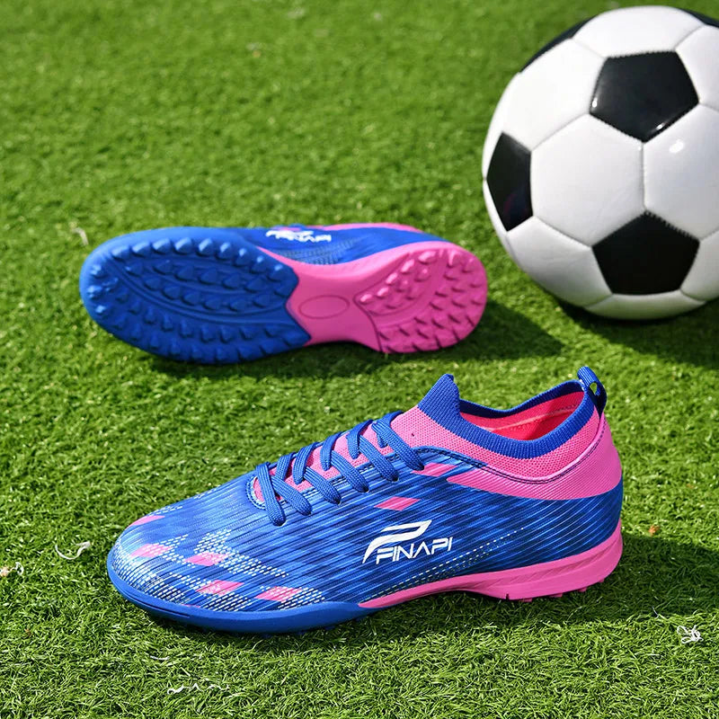 Ghete de fotbal pentru bărbați, de înaltă calitate, crampoane pentru meci, model popular pentru interior și exterior, teren cu iarbă, futsal, ghete high-top antiderapante