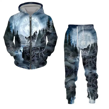 New 3D printed long sleeved hooded sweatshirt set for spring and autumn men's sportswear zipper sweatshirt, Produit gaming premium Fraquane