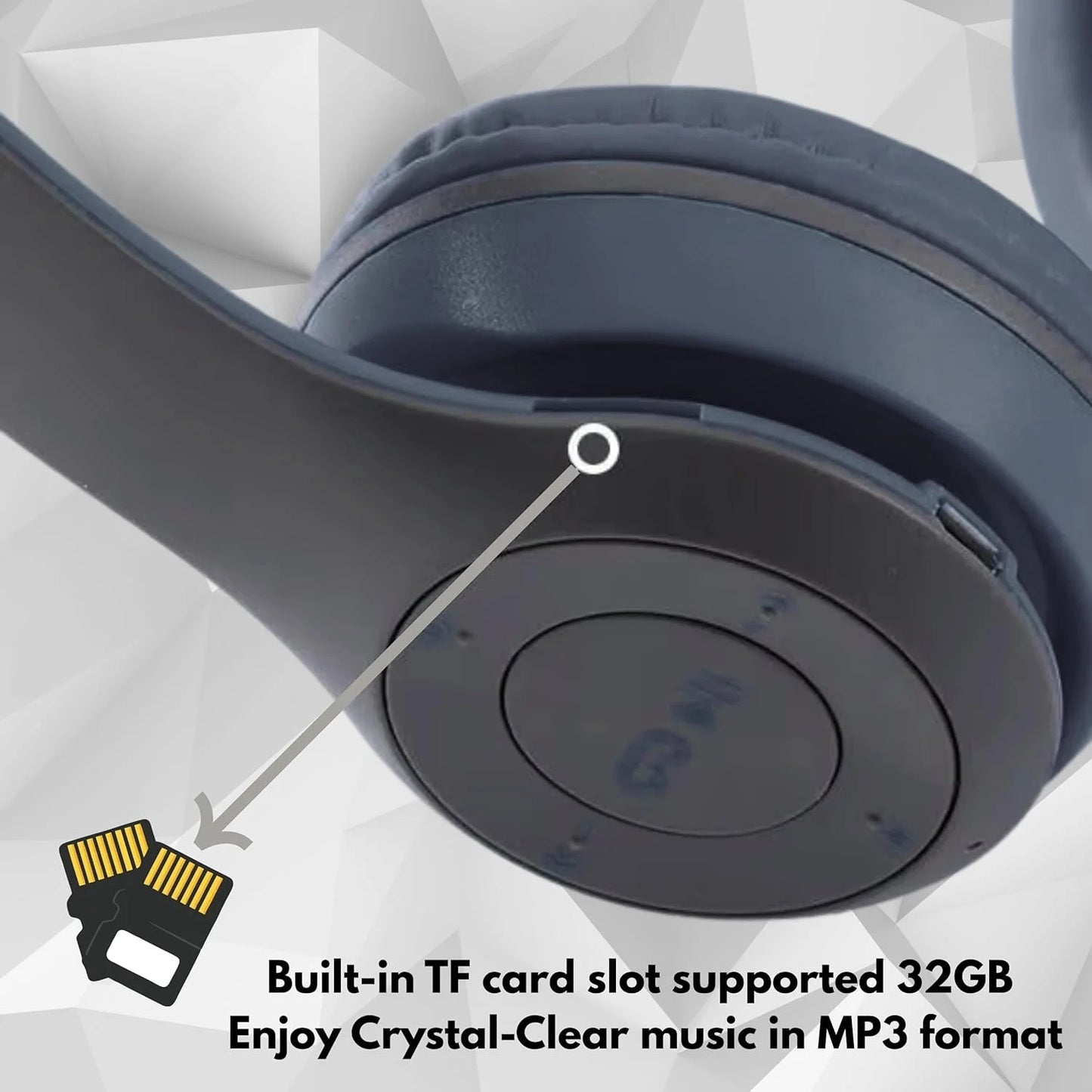 Bluetooth 5.0 Wireless Headphones Foldable Over-Ear Headset with HiFi Stereo Sound, Bluetooth 5.0 Wireless Headphones with Soft Skin-Friendly Earmuffs & Microphone