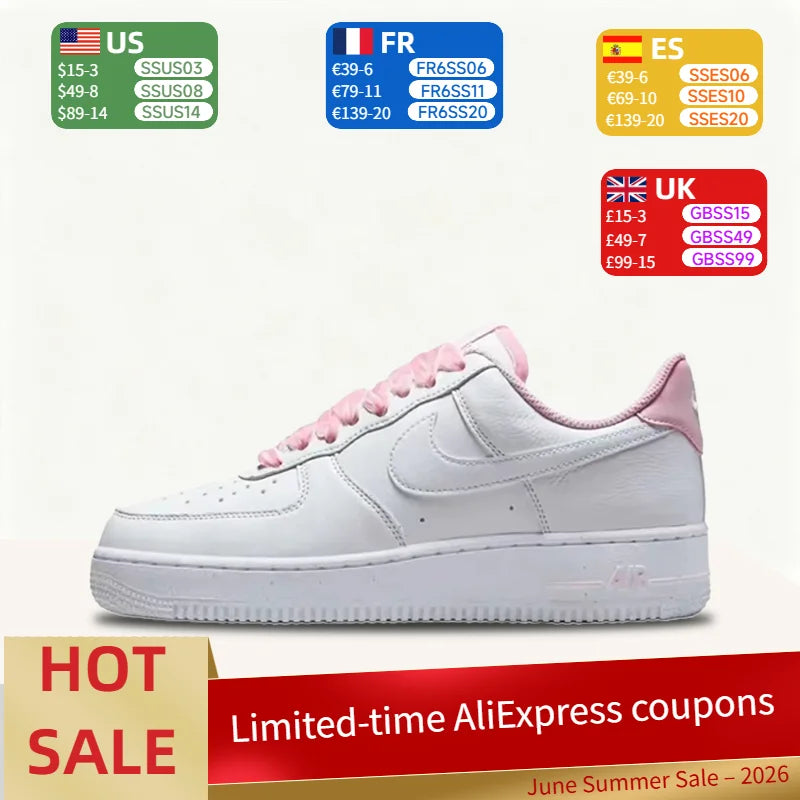 Nike Air Force 1 Low Trendy Pink Velvet Laces Stilfulde, unikke, komfortable og alsidige lave sneakers til kvinder HV4403-601