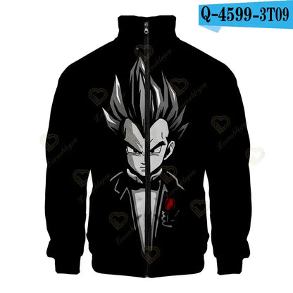 Produit gaming premium Fraquane, produits de luxe, nouvelle génération, équipement gamer, New Fashion Dragon Ball Print Stand Collar Zipper Hoodie Men Women Zipper Hoodies Jackets Long Sleeve Sport Hip Hop Sweatshirts