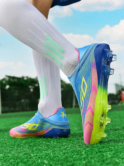 Botas de fútbol para hombre New Society para césped, tenis deportivos para adulto, transpirables y ultraligeras, zapatillas de fútbol para exteriores