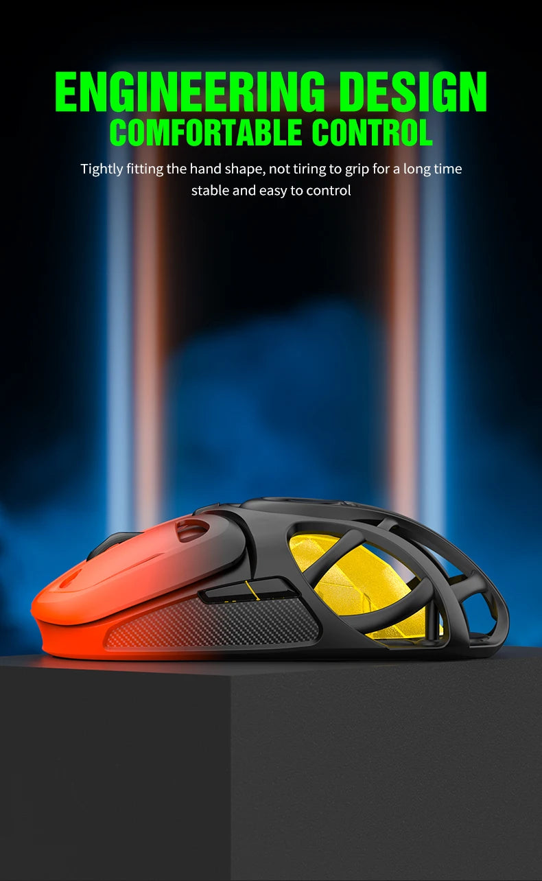 X10 Tri-Mode Gaming Mouse Wireless Bluetooth Gaming Mouse, 10000 DPI RGB Rechargeable Gaming Mouse, BT/2.4G/Wired Gaming Mouse for PC, Mac & Laptop