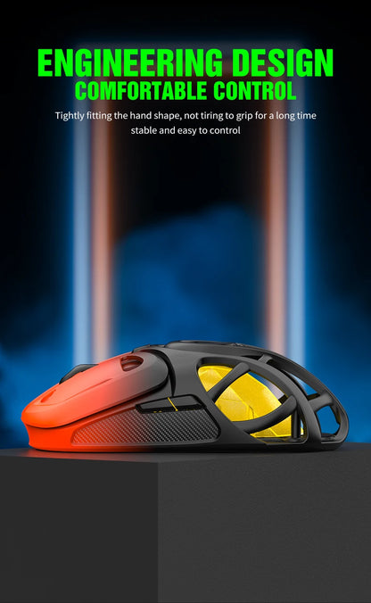 X10 Tri-Mode Gaming Mouse Wireless Bluetooth Gaming Mouse, 10000 DPI RGB Rechargeable Gaming Mouse, BT/2.4G/Wired Gaming Mouse for PC, Mac & Laptop