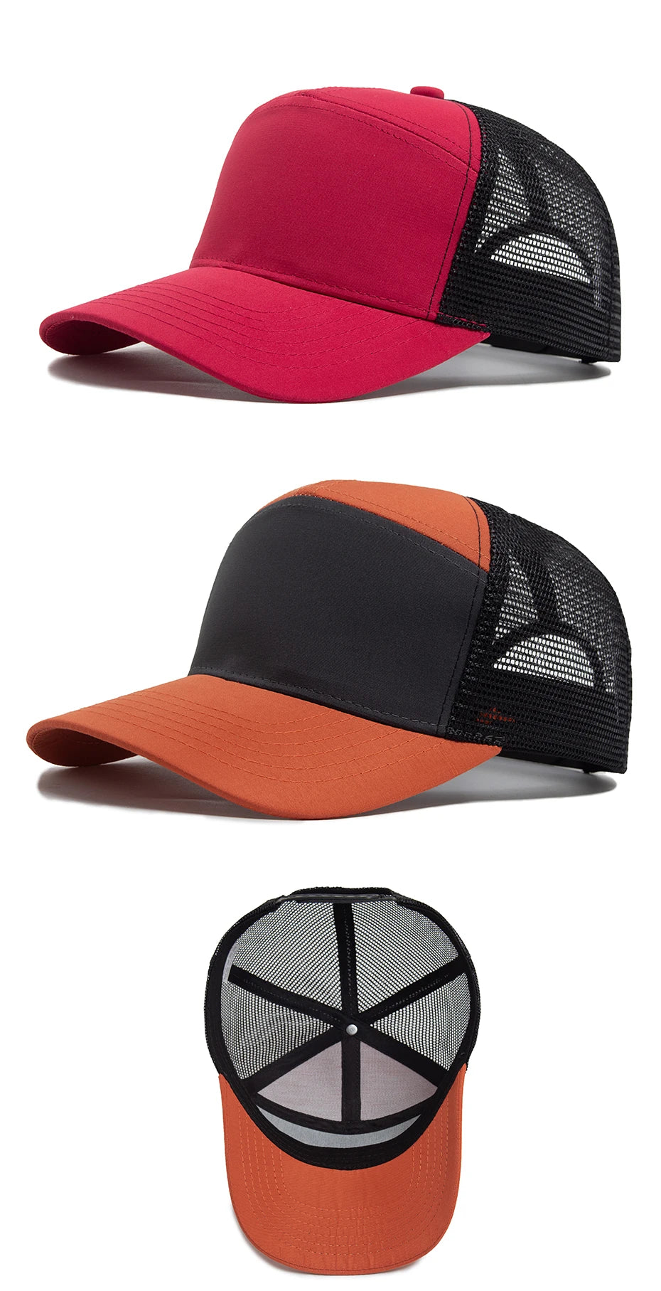 Summer 7 Panel Baseball Cap Fashion Hip Hop Mesh Caps Men Truckers Hat Visor Hardtop Snapback Women Unisex Cool New Brand