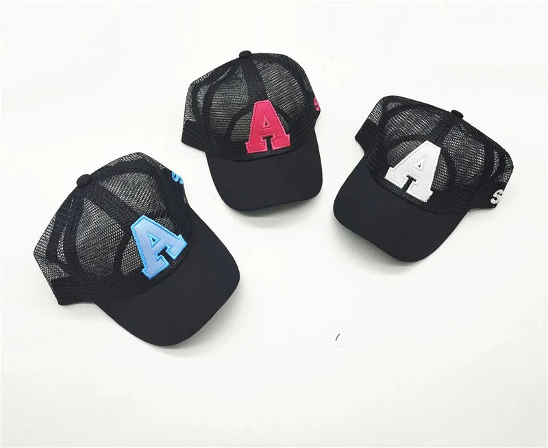 Summer autumn Kid Boy Cartoon Letter Embroidered Baseabll Caps Children Girls Outdoor Leisure Mesh Sport hats