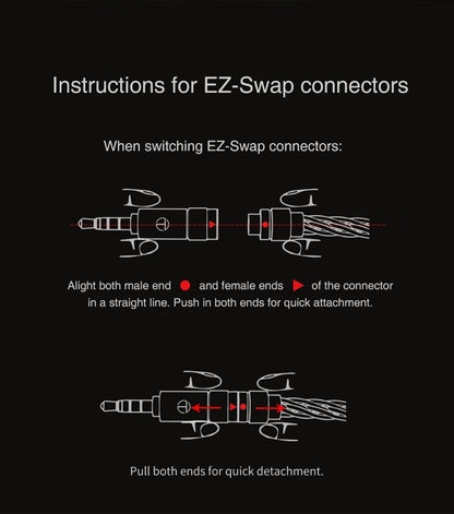 TRN RedChain Upgrade Cable Silver-Plated Copper OFC Copper Earphone Cable with Swappable 2.5mm 3.5mm 4.4mm Connectors for TRN IEM Headphones