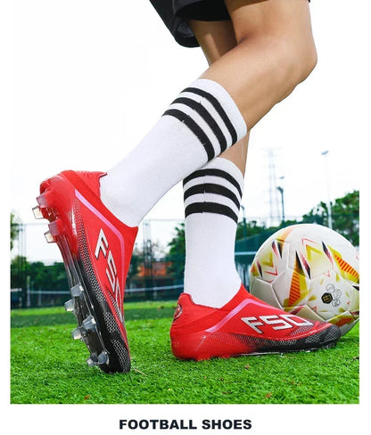 Chaussures de football pour hommes – Chaussures de football antidérapantes pour garçons – Chaussures de football d'extérieur très vendues – Chaussures de football pour gazon – Baskets de match – Crampons de haute qualité – Hautes – Légères