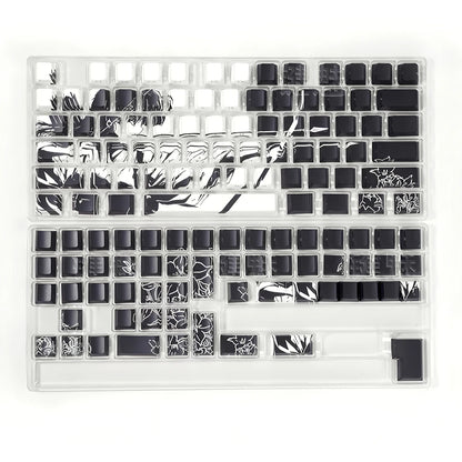 Anime Platycodon Cherry Key Cap Set PBT 130 Key Side Engraved Light Transmission for 60/84/98/108 Mechanical Keyboard ISO