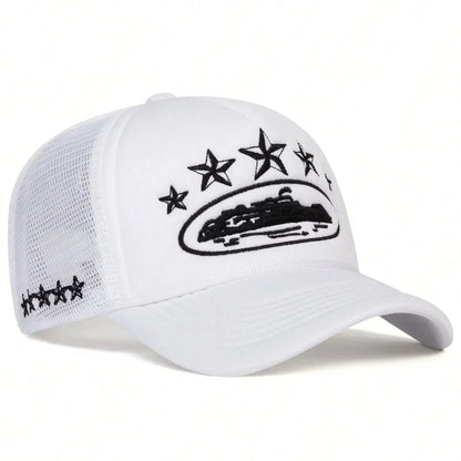 Unisex Men Women Cap Pentagram Embroidery Baseball Net Caps Spring Summer Outdoor Adjustable Casual Hats Sunscreen Hat