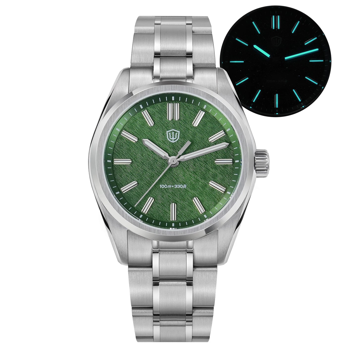 Watchdives New WD0003B Aventurine Dial Watch VH31 Quartz Movement Sapphire Crystal Luminous 100m Waterproof 36mm Vintage Watch