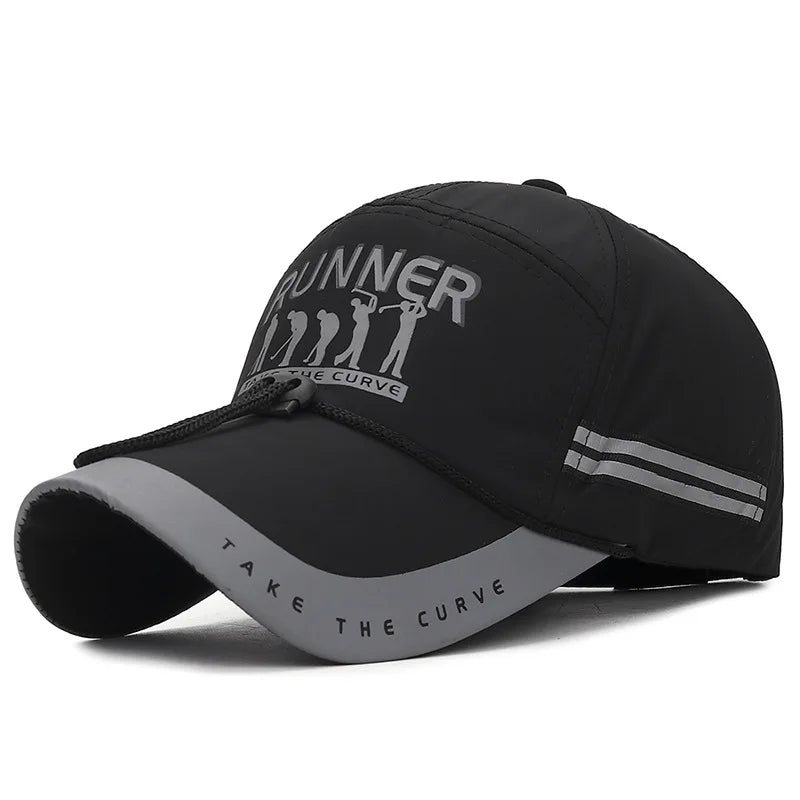 Cappellino da uomo con visiera a punta, regolabile, traspirante, sportivo, a tesa larga, con protezione solare, cappellino da baseball per uomo, cappellino alla moda da ragazzo, cappellino snapback