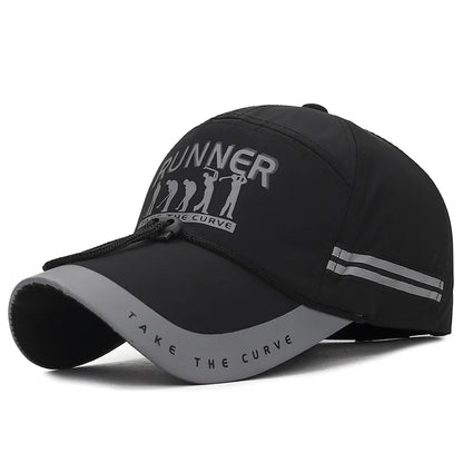 Cappellino da uomo con visiera a punta, regolabile, traspirante, sportivo, a tesa larga, con protezione solare, cappellino da baseball per uomo, cappellino alla moda da ragazzo, cappellino snapback