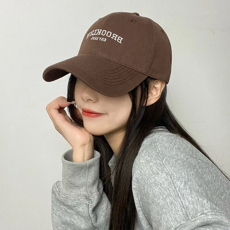 JK Cappellino da baseball con lettere coreane ricamate per uomo e donna, stile hip hop, da papà, visiera da camionista, cappellino casual, sportivo, da corsa, streetwear