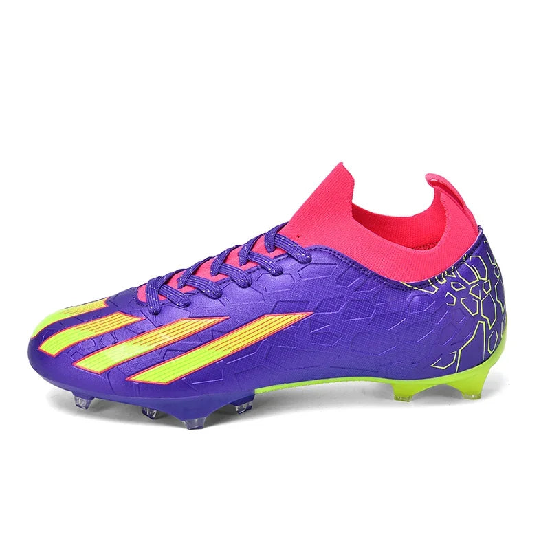 Scarpe da calcio professionali da uomo alla caviglia per erba, unisex, con tacchetti lunghi FG, scarpe da calcio Chuteira Society