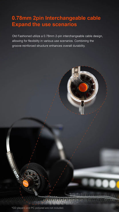 MOONDROP OLD FASHIONED On-Ear Headphones 40mm Dynamic Driver Wired Headphones with 3.5mm Plug, HiFi Audio Headset with Volume Control