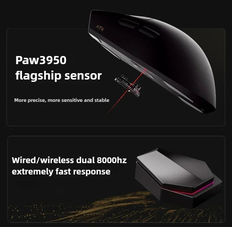 ATK X1 SE Wireless Gaming Mouse 26K DPI PAW3395 Sensor, Lightweight 2.4GHz Gaming Mouse for PC & Mac