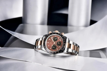 Męski zegarek chronograf PAGANI DESIGN – Luksusowy zegarek na rękę z mechanizmem kwarcowym, podświetlany i wodoodporny.