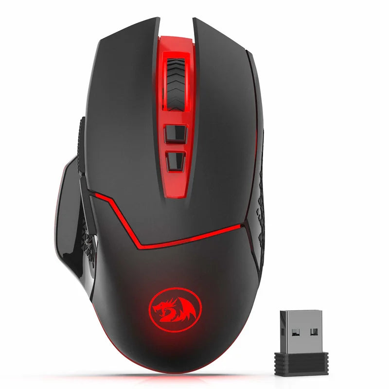 Redragon M690-1 Wireless Gaming Mouse 2.4GHz, 2400 DPI Ergonomic Gaming Mouse with 8 Programmable Buttons, 5 Adjustable DPI & 2 Side Buttons