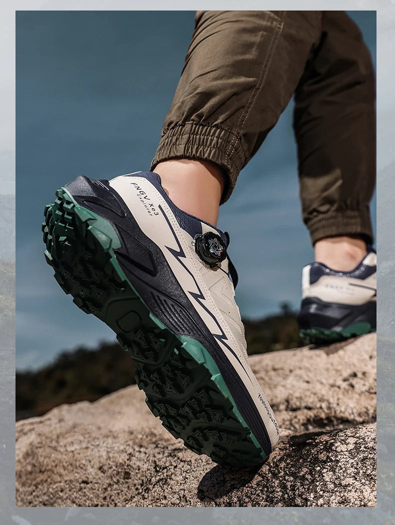 Men's Sneakers Casual Outdoor Anti-Slip Shock-Absorbing Versatile Off-Road Hiking Shoes, Comfortable Soft Sole Running Shoes for Men