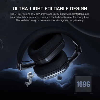 EKSA G19BT Tri-Mode Wireless Gaming Headset – Bluetooth 5.4, 2.4GHz Low Latency Gaming Headphones with Microphone for PC, PS5, Xbox